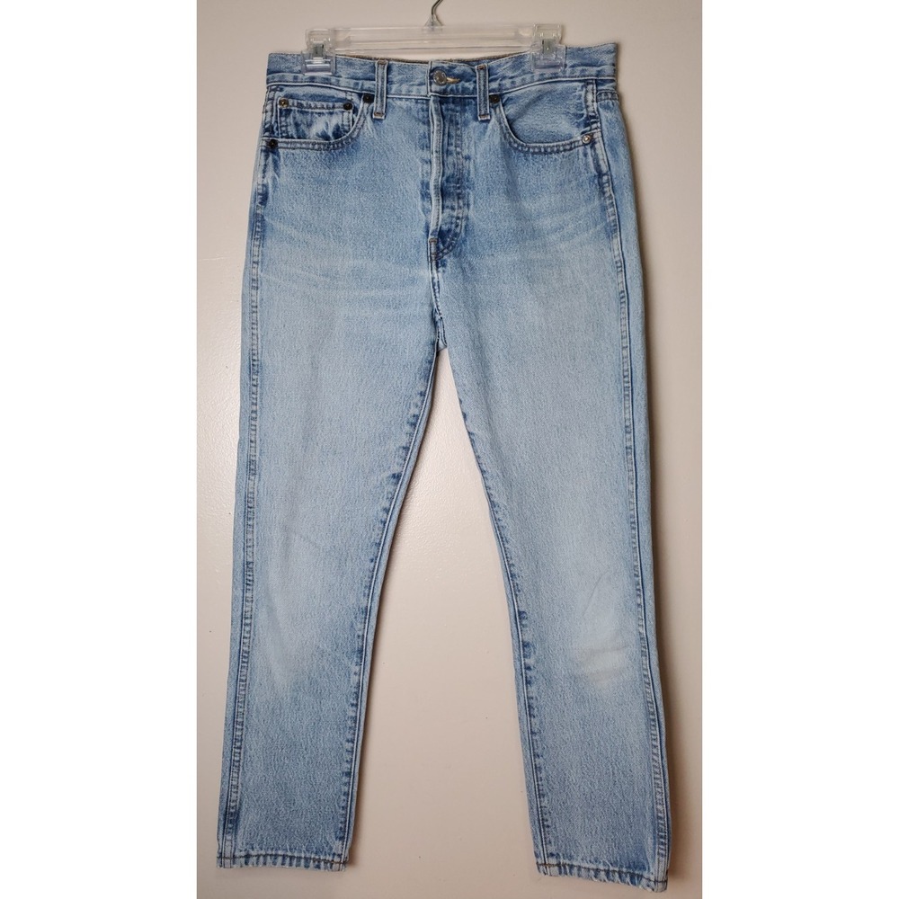 Re/Done Vintage Light Wash Cropped Straight Jeans
